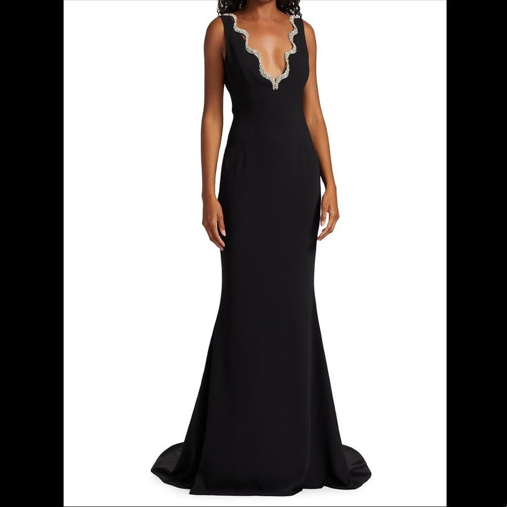 Reem Acra Crystal-Embellished Gown Sz 6 $2995